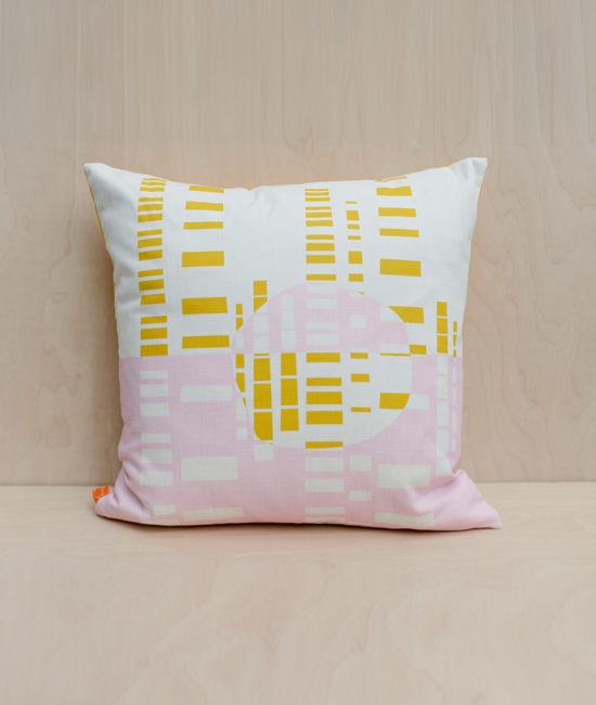 Cushion - Forest - Mustard / Pink - 45cm