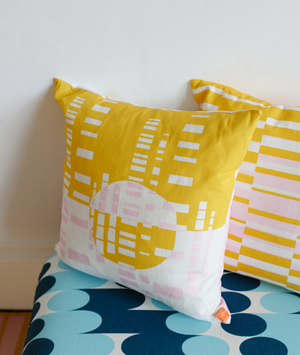 Cushion - Forest - Mustard / Pink - 45cm