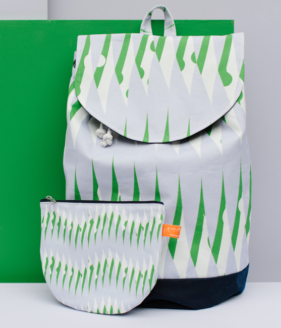 Make Up Pouch - Peas - Green / Purple