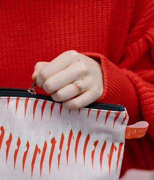 Make Up Pouch - Peas - Pink / Red