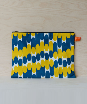 A4 Travel Pouch - Milkky - Blue & Mustard