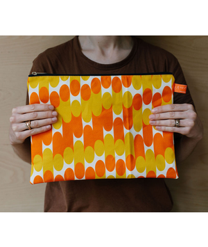 A4 Travel Pouch - Milkky - Orange & Mustard