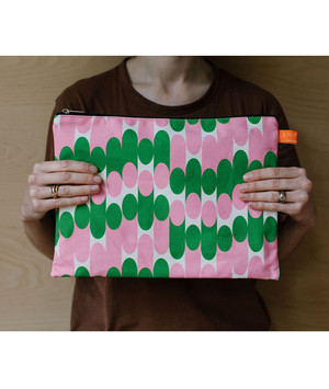 A4 Travel Pouch - Milkky - Pink & Green