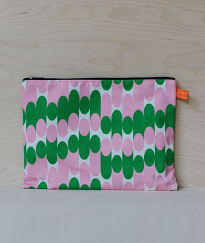 A4 Travel Pouch - Milkky - Pink & Green