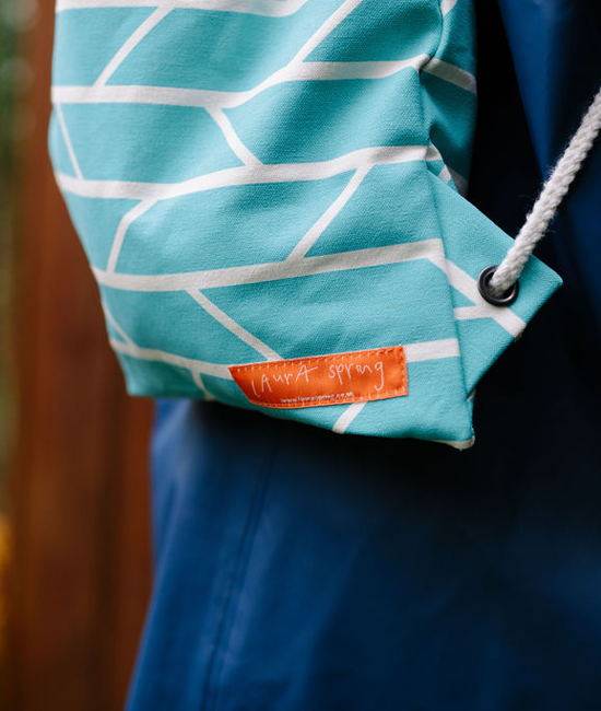 Drawstring Bag – Convergence – Light blue