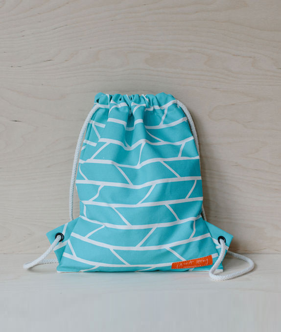Drawstring Bag – Convergence – Light blue