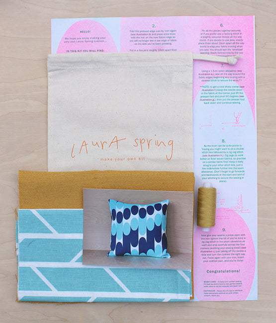 Make It Yourself Cushion Kit - Convergence - Hazy Blue
