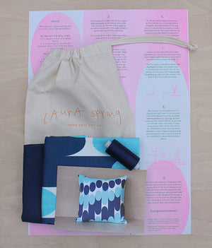 Make Your Own Cushion Kit - Milkky Blues