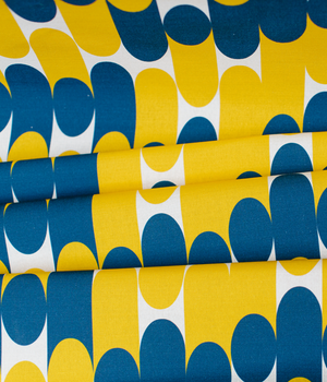 Fabric By The Metre - Milkky - Blue / Mustard