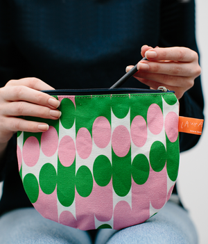 Make Up Pouch - Milkky - Pink & Green