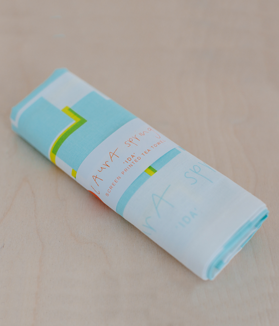 Tea Towel - Ida - Blue / Yellow