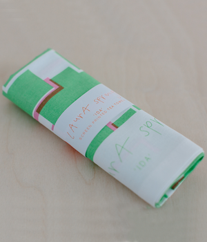 Tea Towel - Ida - Green / Pink