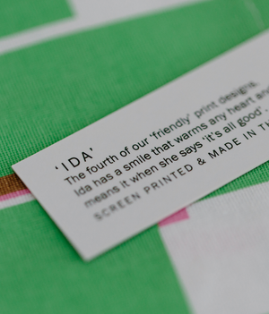 Tea Towel - Ida - Green / Pink