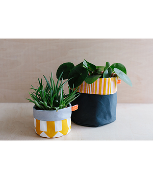 Fabric Storage Pot - Arrow - mustard