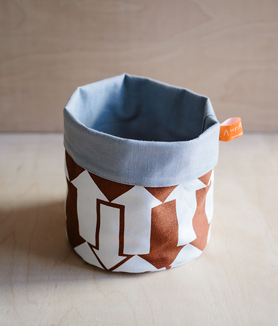 Fabric Storage Pot - Arrow - brown