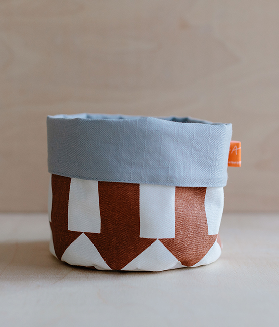 Fabric Storage Pot - Arrow - brown