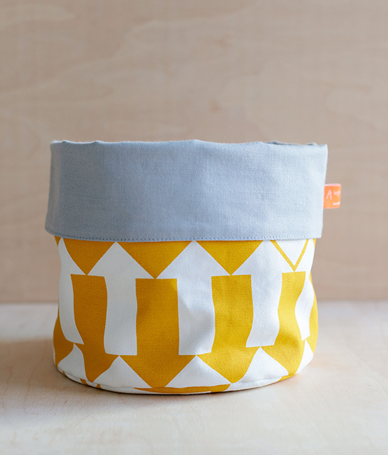 Fabric Storage Pot - Arrow - mustard