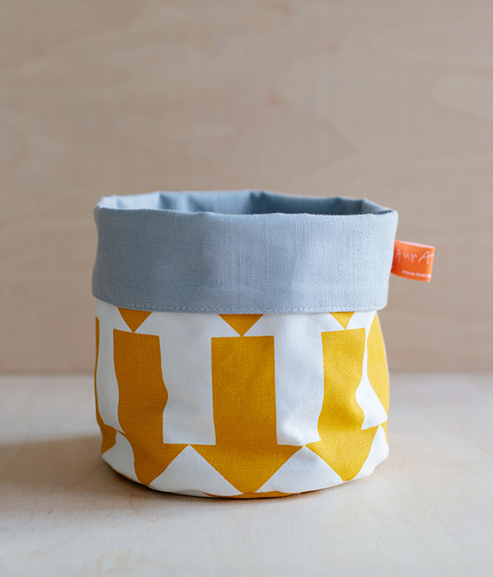 Fabric Storage Pot - Arrow - mustard