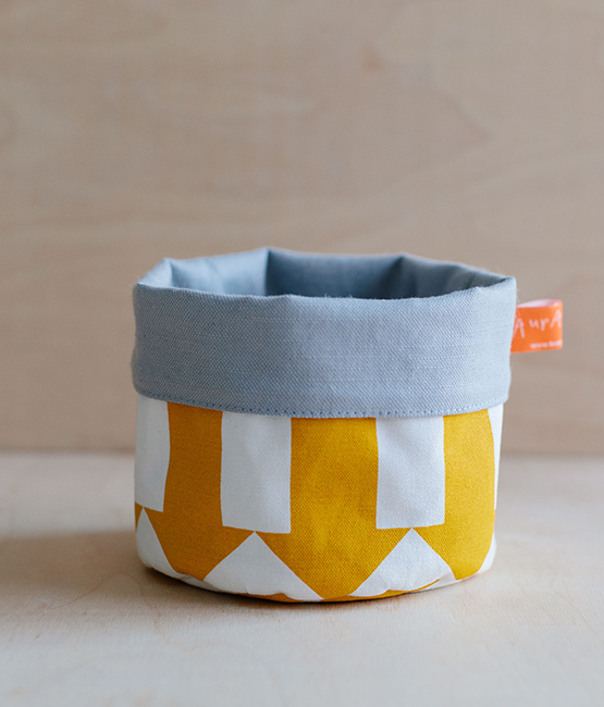 Fabric Storage Pot - Arrow - mustard