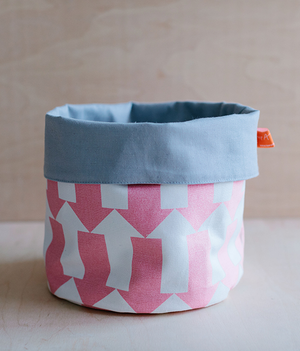 Fabric Storage Pot - Arrow - pink