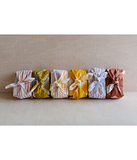 Small Fabric Wrap - Distort - Mustard / Pink