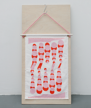 Wallhanging - Peas - Pink / Red