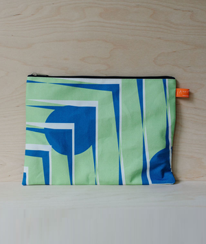 A4 Travel Pouch - Mask & Shift - Blue & Green