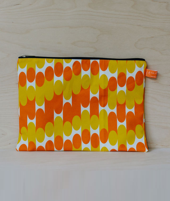 A4 Travel Pouch - Milkky - Orange & Mustard
