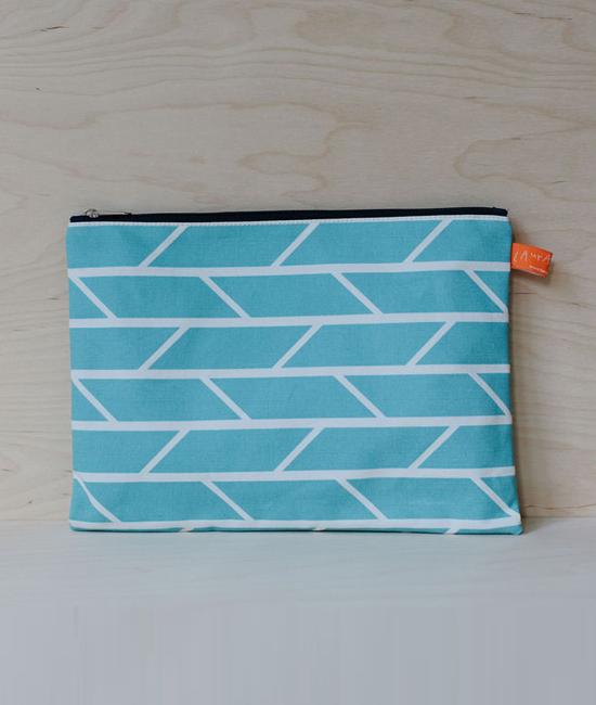 A4 Travel Pouch - Convergence - Hazy Blue