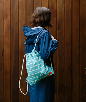 Drawstring Bag – Convergence – Light blue