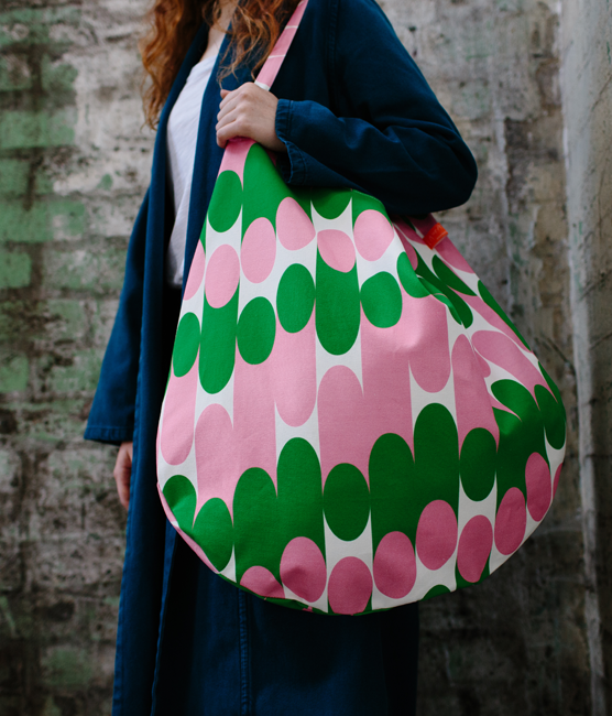 Slouch Bag Milkky Pink Green Laura Spring - Main Image