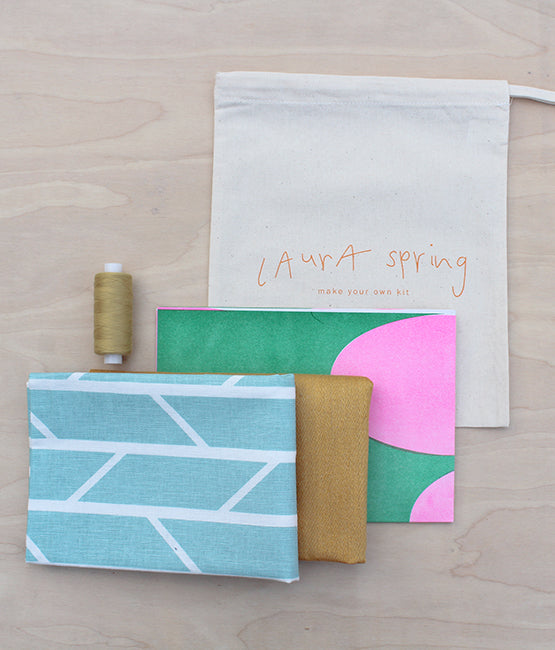 Make It Yourself Cushion Kit - Convergence - Hazy Blue - Laura Spring
