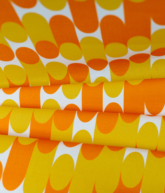 Fabric By The Metre - Milkky - Orange / Mustard