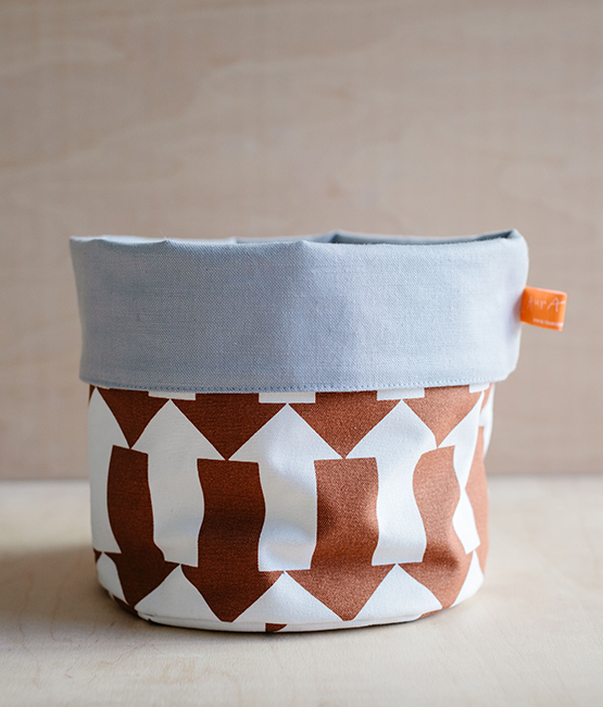Fabric Storage Pot - Arrow - brown