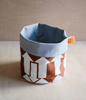 Fabric Storage Pot - Arrow - brown