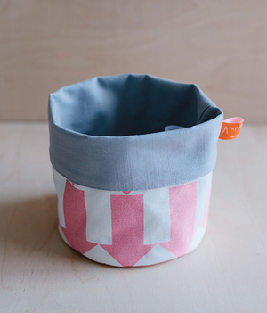 Fabric Storage Pot - Arrow - pink