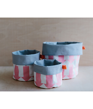 Fabric Storage Pot - Arrow - pink