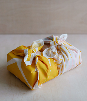 Small Fabric Wrap - Distort - Mustard / Pink